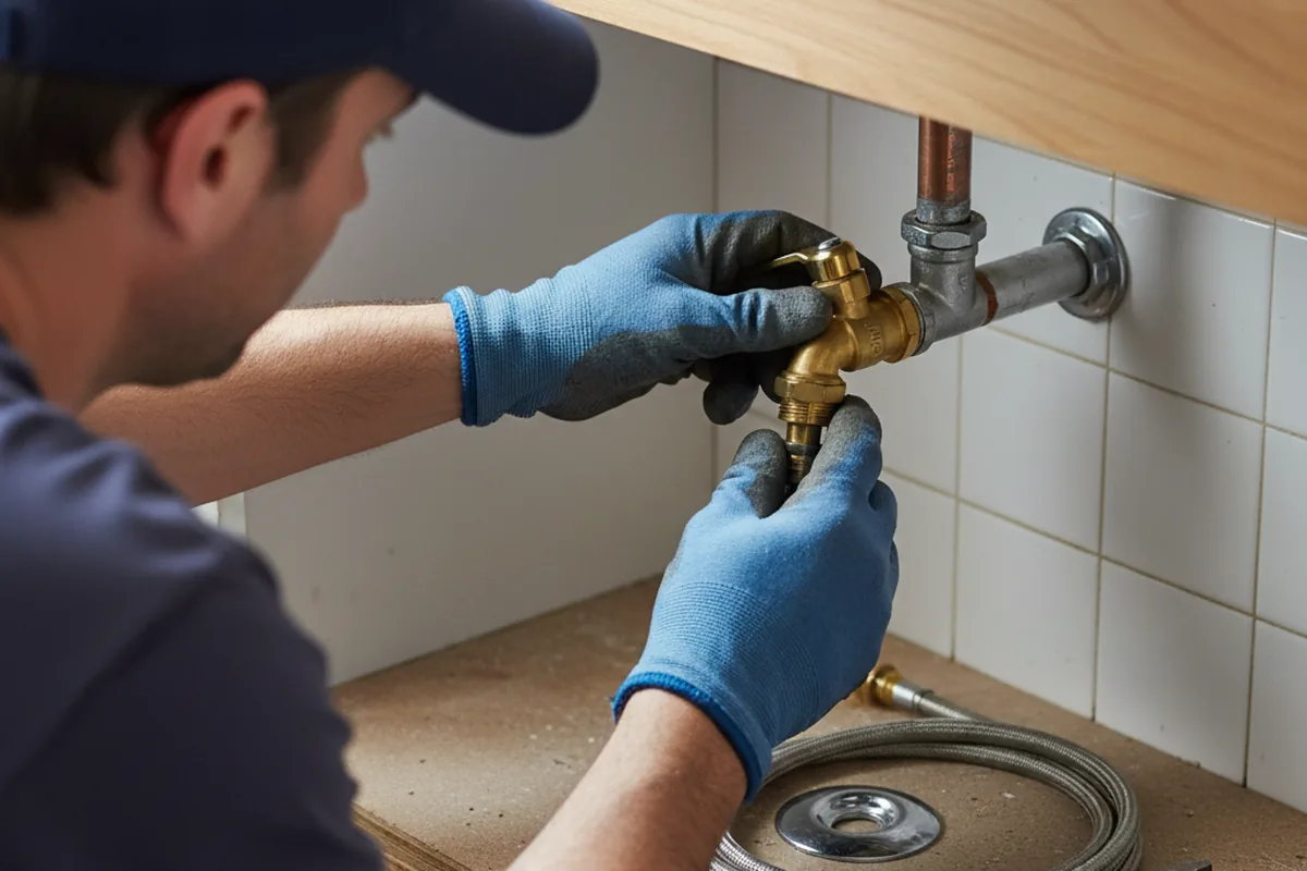 Shutoff valve and fitting work during Emergency Plumbing in Wyano